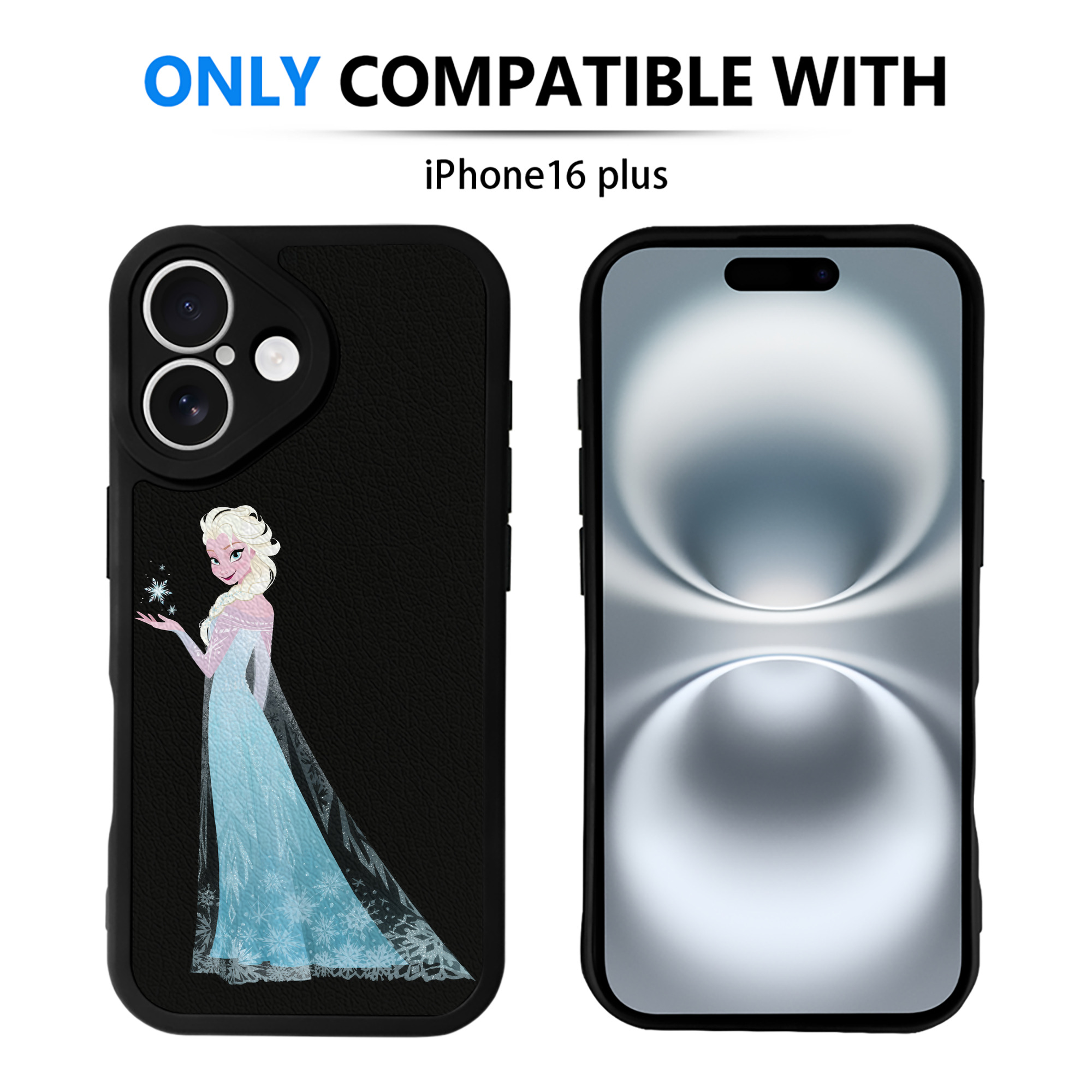 （画像用） アナと雪の女王 アンナ エルサ Frozen Anna Elsa 【iPhone 16シリーズ対応】シリコンスマホケース（レザー調） 材質：シリコン